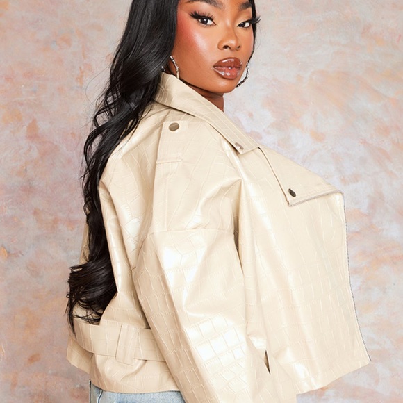 MISSGUIDED CROC BIKER JACKET - Picture 7 of 15